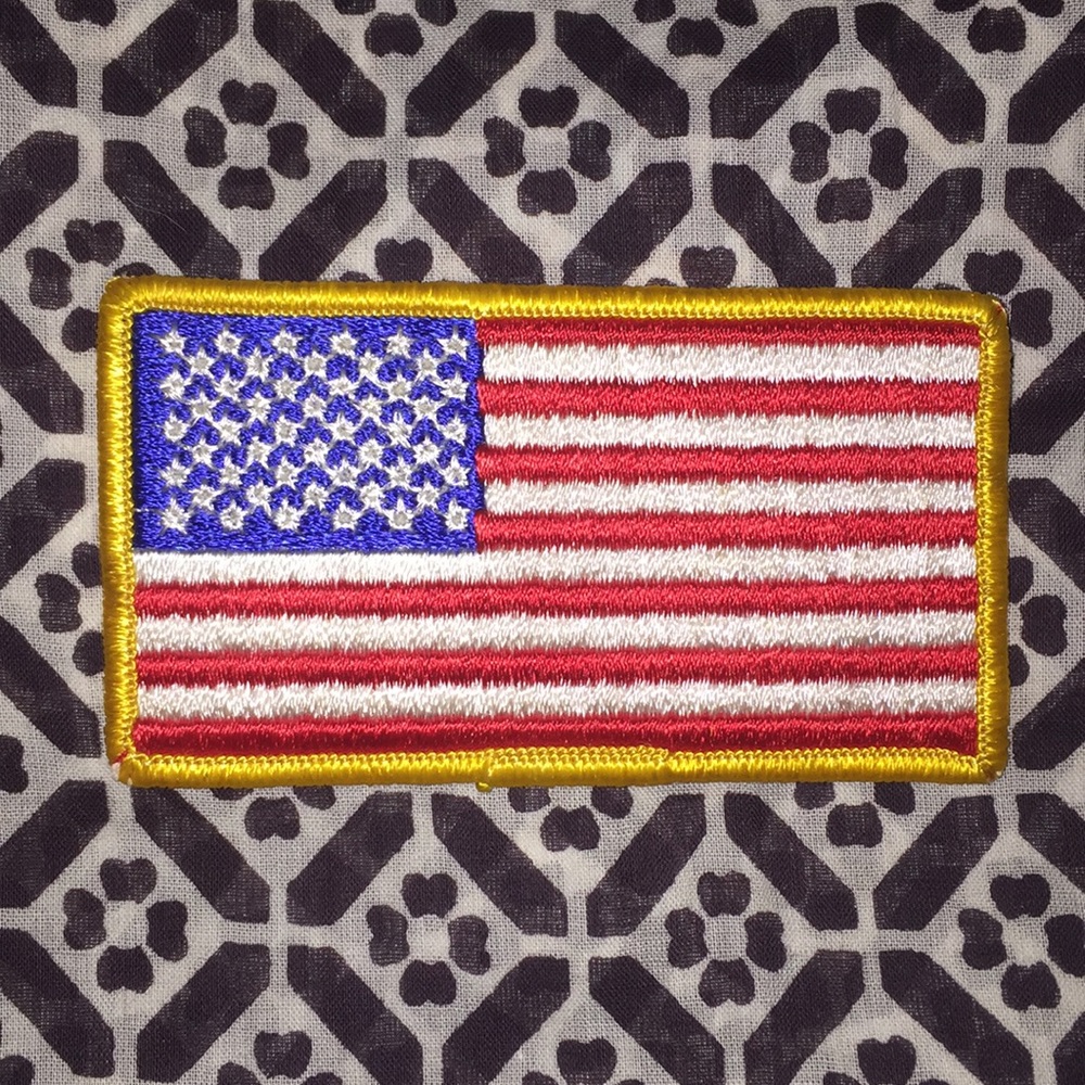 Vintage American Flag Patch, 3.75” x 2”